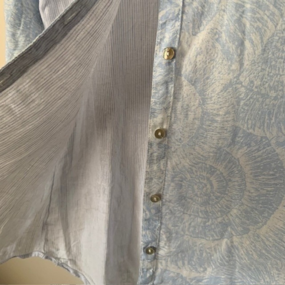 C&C California 100% Linen Button Up Shirt EUC Boho Coastal Minimalist Lagenlook - Picture 4 of 9